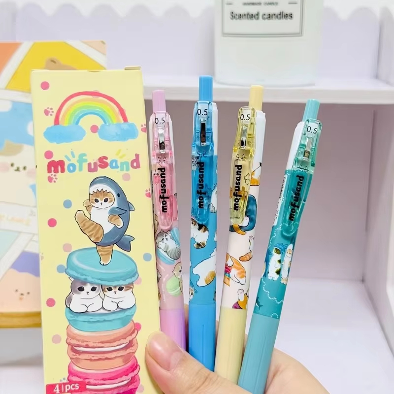Anime Girl Merchandise - 4 stylos neutres à séchage rapide