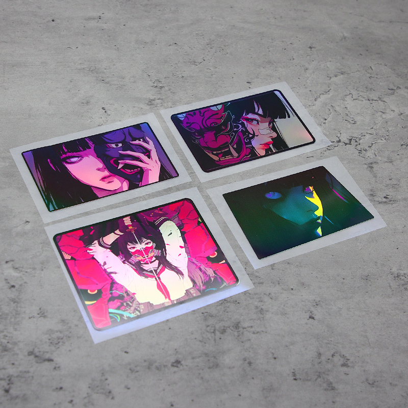 Premium Anime Merchandise - 1 autocollant holographique anime haute adhérence,