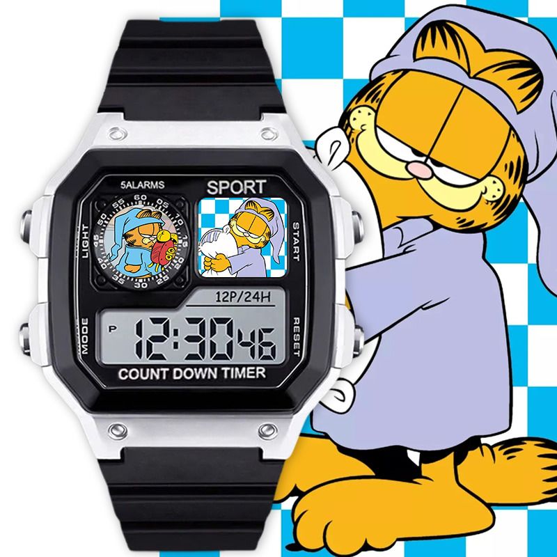 Anime Girl Merchandise - Montre électronique Garfield mignonne pour étudiants,